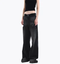 Ann Andelman Wide-Leg Denim Pants Washed Black