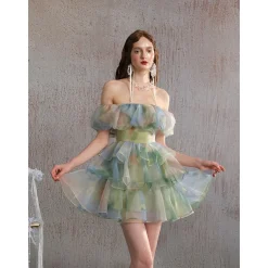 Arte Pura Green Render Bud Tube Dress