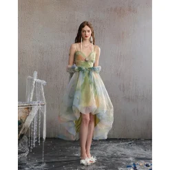 Arte Pura Green Render Bud Camisole Dress