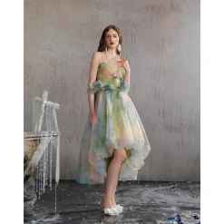 Arte Pura Green Render Bud Camisole Dress