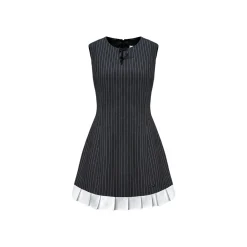 AsGony Color Blocked Striped Dress