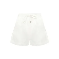 AsGony Lace Patchwork Casual Shorts White