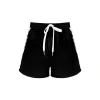 AsGony Lace Patchwork Casual Shorts Black