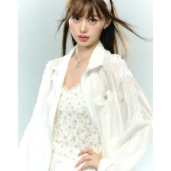 AsGony Lace Patchwork Casual Shorts White
