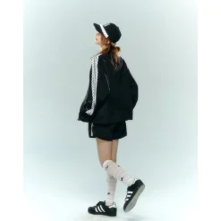 AsGony Lace Patchwork Casual Shorts Black