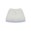 AsGony Retro Irregular Fake-2-Piece Skirt Gray