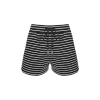 AsGony Striped Drawstring Casual Shorts Black