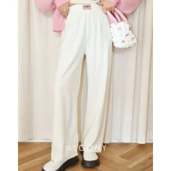 AsGony Super-Soft Casual Sweat Pants White