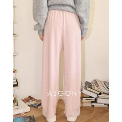 AsGony Super-Soft Casual Sweat Pants Pink