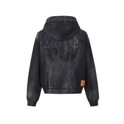 Aventen Pin Memo Patch Zip Up Hoodie Black