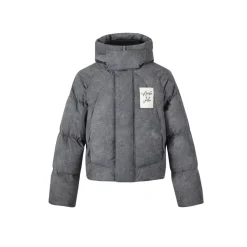 Aventen Pin Signature Patch Logo Down Jacket Grey