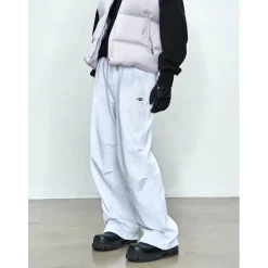 CATSSTAC Clean Fit Wide Leg Pleated Sweat Pants Grey