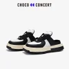 Choco Concert Mis-Matched Square Toe Slip On Black