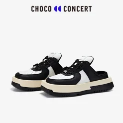 Choco Concert Mis-Matched Square Toe Slip On Black