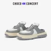 Choco Concert Mis-Matched Square Toe Slip On Grey