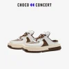 Choco Concert Mis-Matched Square Toe Slip On Brown