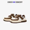 Choco Concert Mis-Matched Square Toe Sneaker Brown