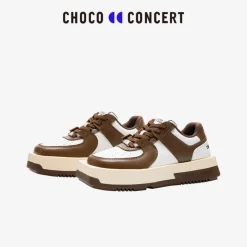 Choco Concert Mis-Matched Square Toe Sneaker Brown