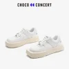 Choco Concert Mis-Matched Square Toe Sneaker All White
