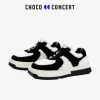 Choco Concert Mis-Matched Fleece Square Toe Sneaker Black