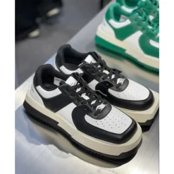 Choco Concert Mis-Matched Square Toe Sneaker Black