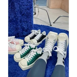 Choco Concert Mis-Matched Shell Toe Sneaker Sliver