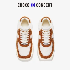 Choco Concert Mis-Matched Fleece Square Toe Sneaker Brown
