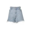 Cottia Destroyed Cut-Out Denim Shorts