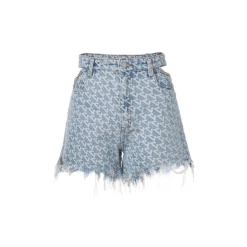 Cottia Destroyed Cut-Out Denim Shorts