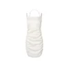 Cottia Jacquard Monogram Chain Collar Dress White