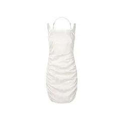 Cottia Jacquard Monogram Chain Collar Dress White