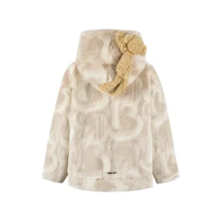13De Marzo Artificial Fur Logo Hooded Coat Khaki