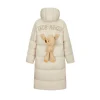13De Marzo Back Plush Bear Long Down Jacket Beige