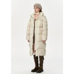 13De Marzo Back Plush Bear Long Down Jacket Beige