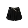 13De Marzo Badge Punk Knit Skirt Shorts Black