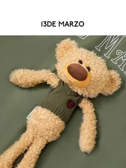 13De Marzo Badges Plush Bear MA-1 Jacket Olive Green