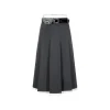 13De Marzo Base Pleated Long Skirt Gray