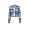 13De Marzo Bear Button Space Dye Cardigan Blue
