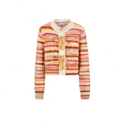 13De Marzo Bear Button Space Dye Cardigan Orange