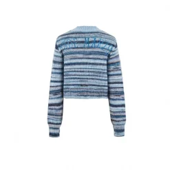 13De Marzo Bear Button Space Dye Cardigan Blue