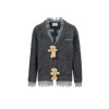 13De Marzo Bear Button Unedged Cardigan Grey