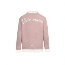 13De Marzo Bear Button Unedged Cardigan Pink