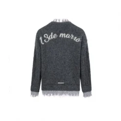 13De Marzo Bear Button Unedged Cardigan Grey