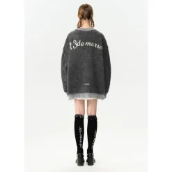 13De Marzo Bear Button Unedged Cardigan Grey