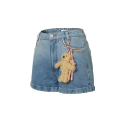 13De Marzo Bear Classic Denim Shorts Blue