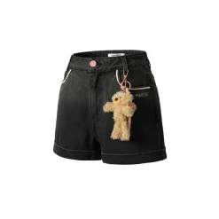 13De Marzo Bear Classic Denim Shorts Black