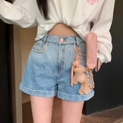 13De Marzo Bear Classic Denim Shorts Blue