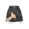 13De Marzo Bear Curved Denim Skirt