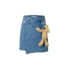 13De Marzo Bear Diamond Check Denim Skirt Blue
