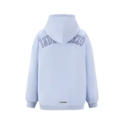 13De Marzo Bear Embossment Pocket Hoodie Blue